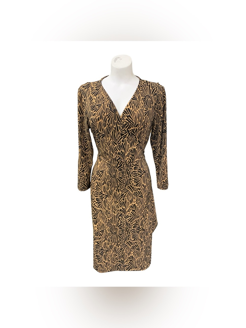 Ronni Nicole Brown & Black Long Sleeve Wrap Dress Size L